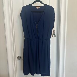Gibson Latimer NWT Urban Paradise Navy Blue dress with zipper detail